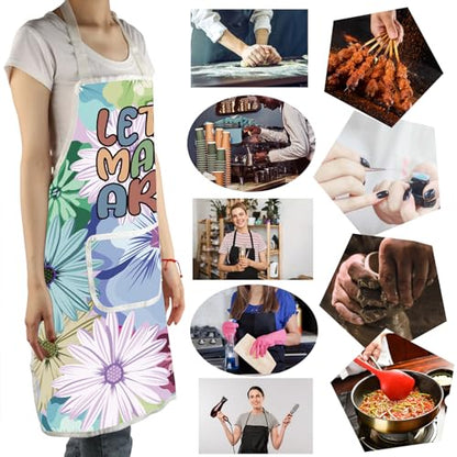 MBMSO Painting Artist Apron with Pockets Artist Painter Gifts Art Lover Gift for Art Teacher Student Painter Apron Waterproof - color: Let's Make Art Apron