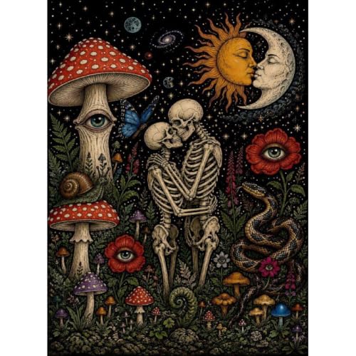 KICHANG Skull Diamond Art Kits for Adult Diamond Painting Kit for Beginner | Skeleton 5D DIY Diamond Dots Full Drill Crafts for Gem Art Dot Art for Adults Home Wall Decor for Teens Boys Girls 12x16 inch - color: DP04443