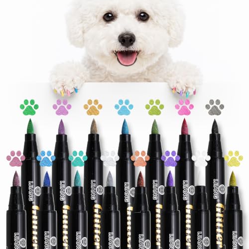 Dog Nail Polish Pens Quick Dry, Pet Safe for DIY Nails -15 Metallic Colors