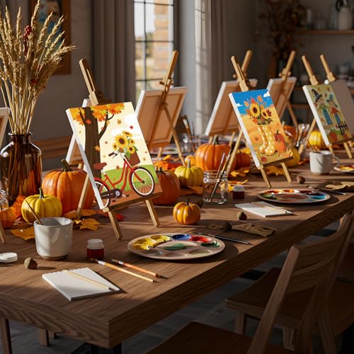 Sherr 24 Pcs Pre Drawn Canvas for Adult, Autumn, 8 x 10 Inch - size: 8 x 10 Inch, style: Autumn