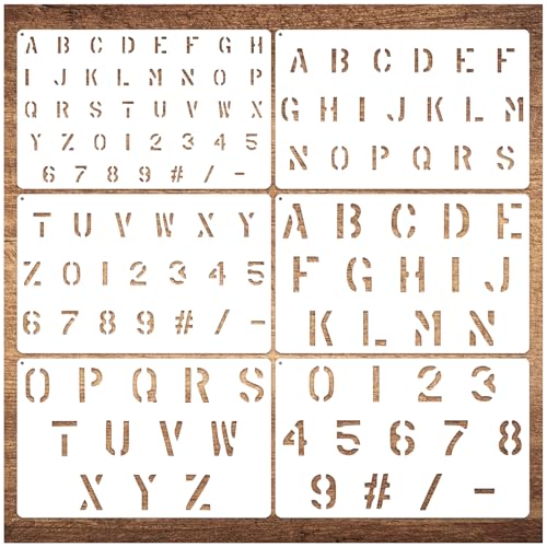 1/2 Inch 3/4 Inch 1 Inch Military Letter and Number Stencil Reusable Small Paint Stencils for Labels, Crafts, Journal, Wall Sign, Fabric, Paper, Door (leter6)
