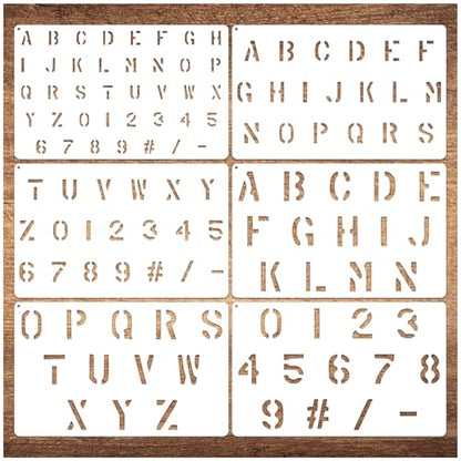 1/2 Inch 3/4 Inch 1 Inch Military Letter and Number Stencil Reusable Small Paint Stencils for Labels, Crafts, Journal, Wall Sign, Fabric, Paper, Door (leter6)