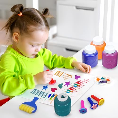 Kids Painting Set, Washable Paint for Toddlers, Paint Sponges Gift Bundle