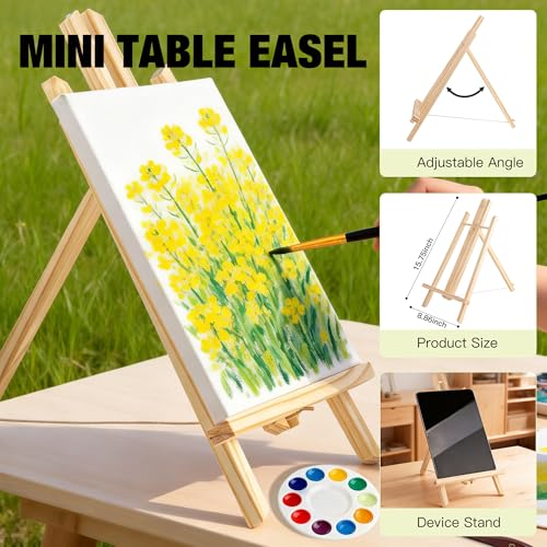 42PCS Acrylic Paint Kits for Adults, Art Supplies Set with Easel | 24 Colors Acrylic Paints (0.4 fl oz), Pine Wood Easel, Brushes, Canvas, Complete Art Supplies Kit for Adults & Beginners - style: 42pcs