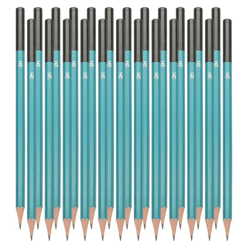 PATIKIL 2H Drawing Pencils for Sketching, 24PCS Sketch Pencils for Drawing Art Pencils Graphite Wood Pre-sharpened for Drawing Sketching Artist, Hexagonal, Black Refill, Green/Black Pole - style: 2H