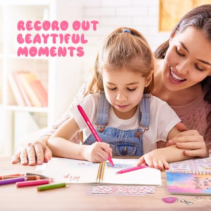 R RUCKERCO Girls DIY Diary 54 Pcs Diary Set, Toys for Ages 6 7 8 9 10 11 12 13, DIY Stationery Set, Thin Stickers and Little Girls Daily Supplies, Gifts for Teen Good Idea Choice