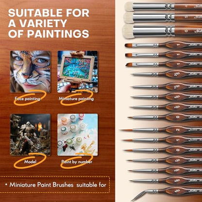 Golden Maple Miniature Paint Brushes Drybrush - Model Paint Brush Set - color: Cocoa Brown