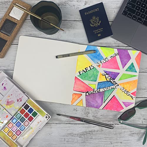 Handbook Watercolor Journal, 8.25 x 8.25 Square, 200 GSM Cold Press Paper, Natural Linen Cover, 60 Pages Art Sketchbook - size: Square, style: 95 lb / 200 gsm