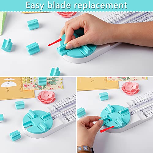Paper Trimmer Replacement Blades Use for 4 Style Multi-Function Scrapbooking Tool with Dial Blades of Perforated Paper Cutter Blade Refills Mint Green (4 Pack） - style: Perforated Paper Cutter Blade