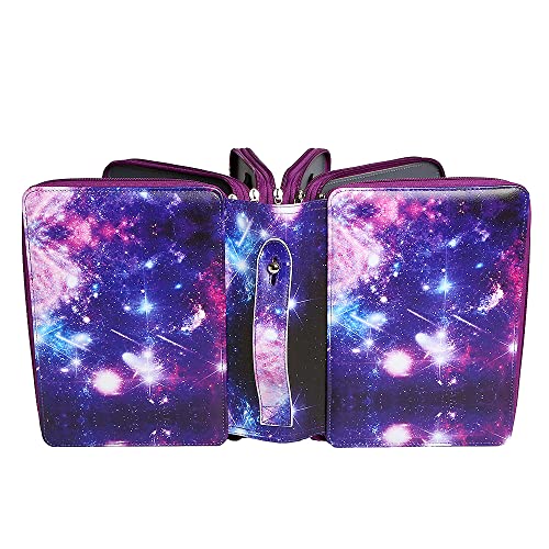 250 Slots Pencil Case 5-Layer Zipped Holder w/Handle - color: Purple, size: 250