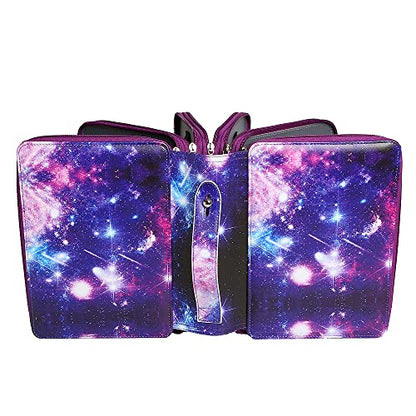 250 Slots Pencil Case 5-Layer Zipped Holder w/Handle - color: Purple, size: 250