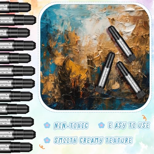 Gilprop 36 Pcs Solid Tempera Paint Sticks Washable Quick Drying Paint Sticks Bulk No Mess Crayons for Painting Canvas Posters Arts Project Gifts (Black) - color: Black
