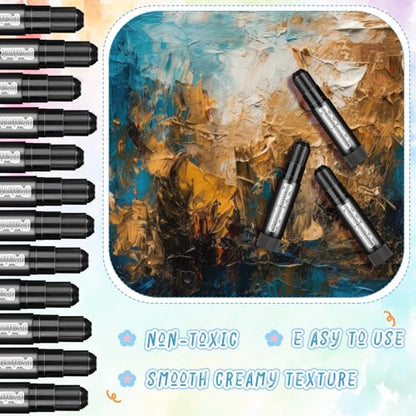 Gilprop 36 Pcs Solid Tempera Paint Sticks Washable Quick Drying Paint Sticks Bulk No Mess Crayons for Painting Canvas Posters Arts Project Gifts (Black) - color: Black