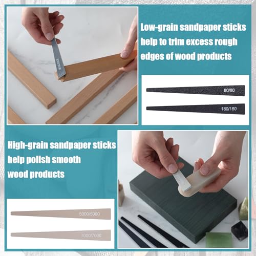 Honoson 20 Pcs Conical Sanding Sticks for Plastic Models Polishing Sticks Assorted Metal and Wood Sanding Tools Accessory for Model Craft Amateur Beginner - style: Groovy Style