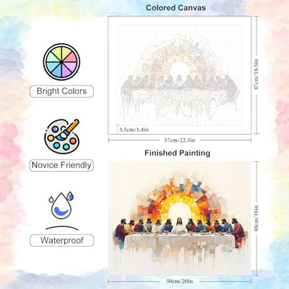 The Last Supper Paint by Numbers Kit for Adults Without Frame 16x20 IN - color: YOPNF04
