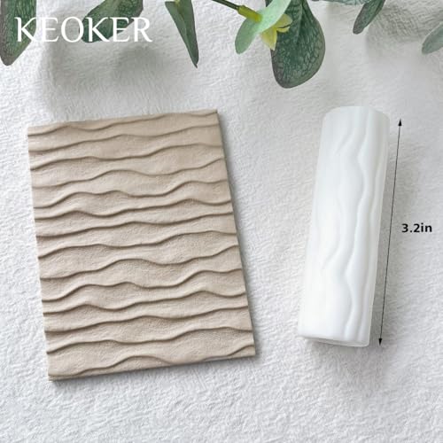 Keoker Ocean Wave Texture Roller for Polymer Clay, 1pc Summer Polymer Clay Texture Roller - color: A Color