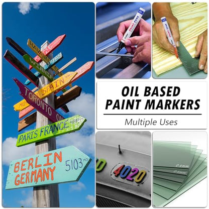 Yellow Paint Markers, 24 Pack Oil-Based Waterproof Quick Dry Permanent Paint Pen Set for Rocks Painting, Wood, Fabric, Plastic, Canvas, Glass, Mugs, Metal, Tire, Stone, DIY Craft - color: Yellow