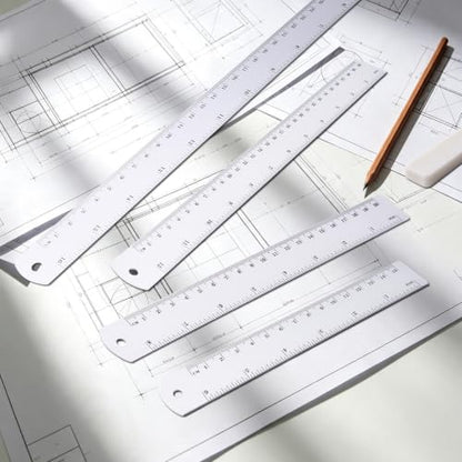 Lakei Stainless Steel Ruler, 2-Pack, 8 Inch/20 cm Dual Scale Ruler - size: 8 inch 2 pack