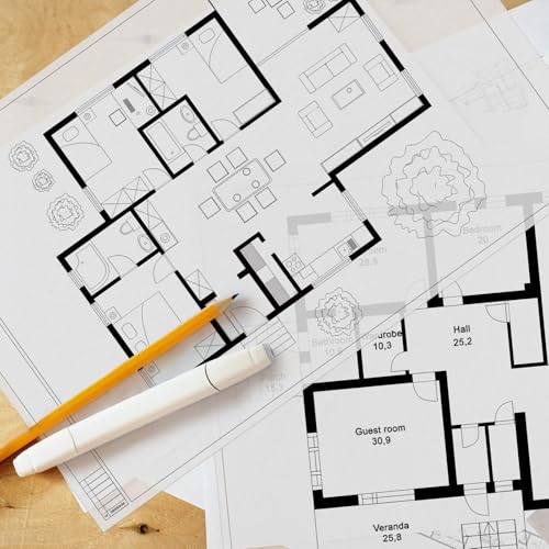Gilprop 10 Sheets Architectural Vellum Paper 18" x 24" Drafting Vellum Tracing Sheets White Translucent Drafting Paper Rag with Border and Title Block for Drawing Sketching Architecture Building - size: 18 x 24 Inch, style: No Grid