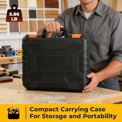 140 Piece Basic Tool Set, Portable Tool Box with Cordless Drill, Home Repair Hand Tool Kit, General Household Drill Set, Toolbox with Storage Case for Homeowner, DIY, Handyman, Women, Men