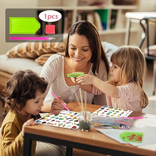 Labeol Diamond Art Kits for Kids Boys and Girls Ages 6-8-10-12 Easy to DIY Creative Diamond Art Sticker Craft by Numbers Kits for Kids and Adult Beginners (Farm) - style: Farm