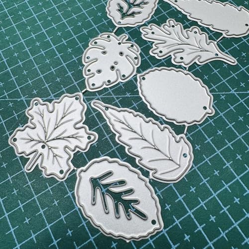 Patterned Leaves Cutting Dies Maple Leaf Metal Die Cuts Christmas Pine Leaves Embossing Stencils for Card Making Crafts Scrapbook Album Paper Decor - style: Leaves