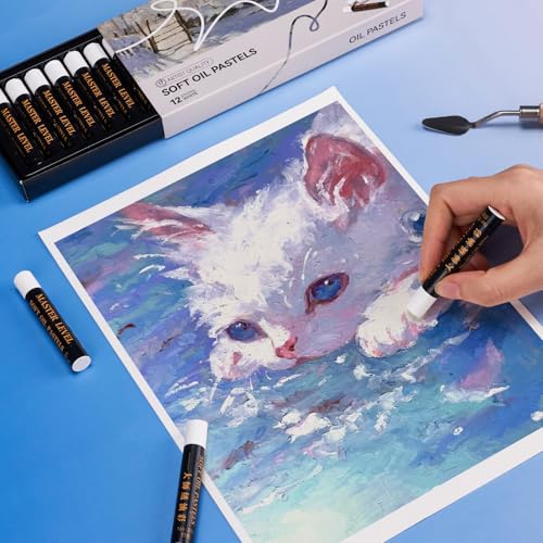 LIGHTWISH White Oil Pastels - Pack of 12, Ultra-Smooth Blendable Crayons for Professional Artists & Beginners, Perfect for Canvas, Chalkboard & DIY Crafts, Non-Fade, High Coverage Art Supplies - color: White Color(12 Sticks)