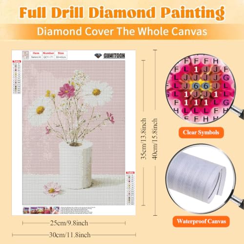 GUMITOON Diamond Art Kits for Adults-Pink Bow Full Drill Diamond Dots Paintings for Beginners, Round 5D Paint with Diamonds Pictures Gem Art Painting Kits DIY Crafts Kits 12"x16" QCY-149 - color: QCY-171