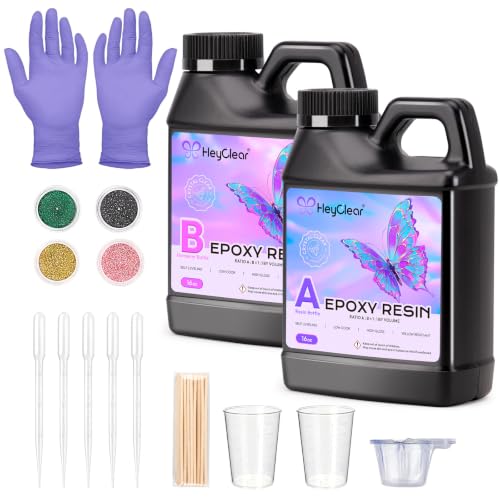 HeyClear Epoxy Resin Kit 32oz Crystal Clear, Hard, DIY Crafts for Adults - size: 32oz kit
