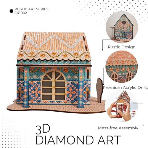 Party Ready 3D Diamond Painting Kit - Mandala Cabin Tapestry DIY Craft Set, Premium Full Drill Diamond Art Kit for Home Decor - style: Mandala Cabin