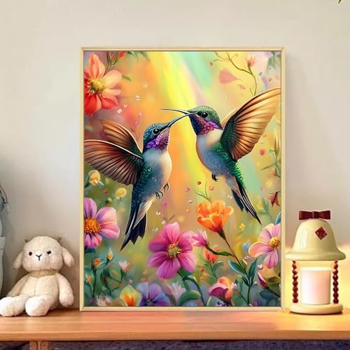 CRZMODE Hummingbird Paint by Numbers Kit for Adults, Hummingbird Paint by Numbers for Adults, Acrylic Painting Crafts for Home Decor Gift (16x20inch) - color: Hummingbird(16X20")