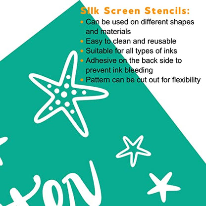 Summer Beach Themed Silk Screen Stencils, Reusable Mesh Transfer Patterns for DIY Painting, Wood Signs & Fabric Crafts - color: Ship Shops