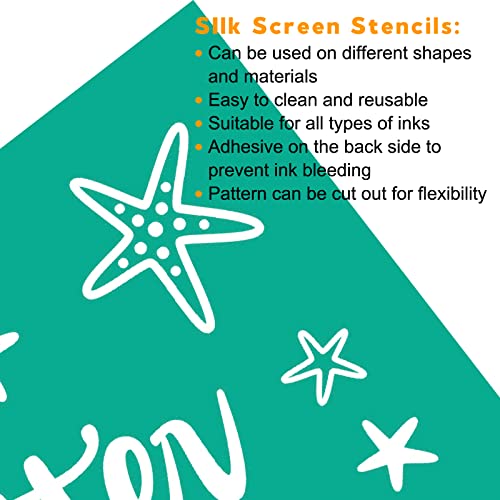 Summer Beach Themed Silk Screen Stencils, Reusable Mesh Transfer Patterns for DIY Painting, Wood Signs & Fabric Crafts - color: Ship Shops