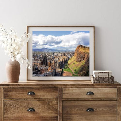WUIVCTR Paint by Numbers Kit for Adults Beginner Looking Edinburgh Old Town to Arthurs Seat Scotland Landscape DIY Painting on Canvas by Numbers Acrylic Oil Painting for Home Decor Gifts 16" x 20"
