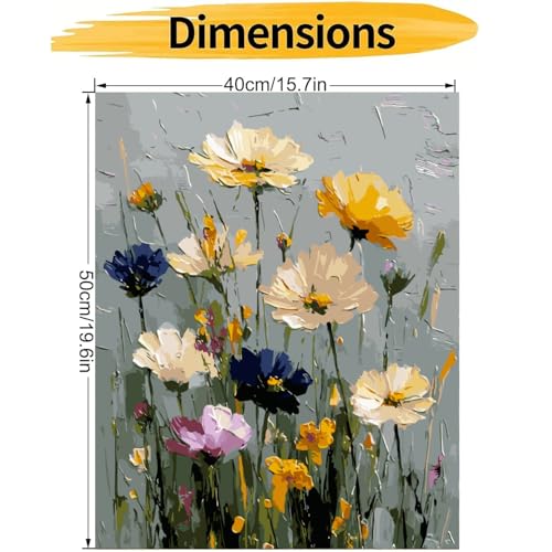 CHWGLFGG Wild Flowers Paint by Numbers Kit for Adults Beginner 16X20 inch - color: PB278-1