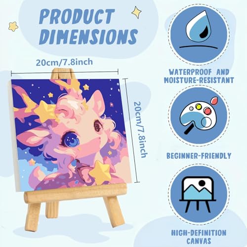 XTCIXAL Paint by Numbers Kit for Kids with Frame, Deer, 8X8 inch - color: 15-Deer