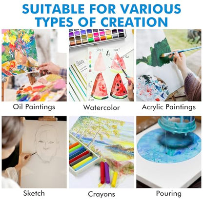 Gotideal Canvas for Painting, 4x4,4x6, 5x7, 8x10,9x12, 11x14 Set of 14 - color: White, size: Multi Pack-14 Pcs