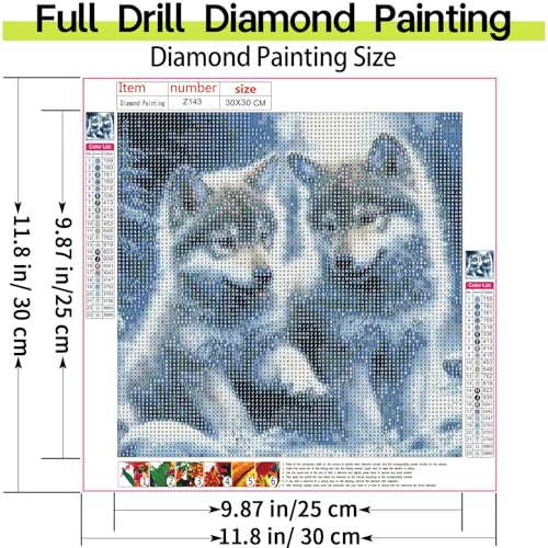 Shouruihua Diamond Painting Kits for Adults, Little Wolf Diamond Art Kit | Wolves, Gem Art, Diamond Dotz Kits, Cute Animal, Diamond Dots, Full Round Drill Diamond Painting Kits for Adults, 11.8x11.8in - color: Wolf