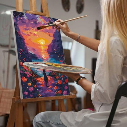 Sunset Paint by Numbers Kit for Adults Beginner Without Frame 16x20 IN - color: YOPNF08