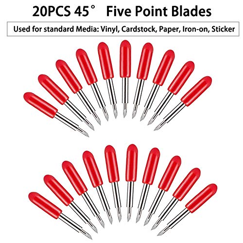 Elefama 40PCS Blades for Explore Air 2/Air 3/Make 3/Maker 20PCS 45° Fine Point Blade +10PCS 60° Deep Cut +10PCS 30° Shallow Cut Fabric Cards Paper Vinyl Knife Cutting Blade for Replacement - color: 40pcs (20pcs 45° + 10pcs 60° + 10pcs 30°)