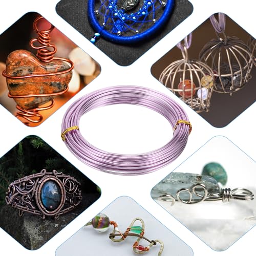 PATIKIL 32.8ft Aluminum Wire, 1pcs Jewelry Wire Aluminum Craft Wire 2mm 12 Gauge Wire Metal for Jewelry Making Beading Crafting Pendants Art, Pink - color: Pink, size: 2mm