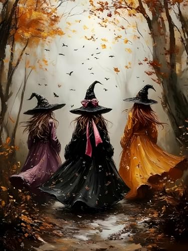 HHMATITS Halloween Diamond Art Kits for Adults 12 X 16Inch - color: Halloween-1