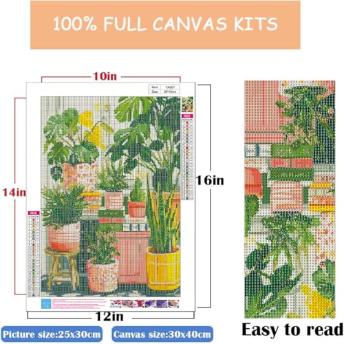WUSARPLY Potted Plants Diamond Painting Kits for Beginner Adults - color: YA007