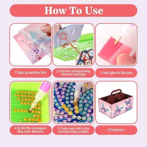 Butterfly Diamond Painting Storage Box with Portable Handle - color: Butterfly3