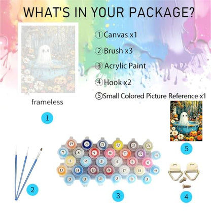 bleihum Halloween Paint by Numbers Kit for Adults Ghost 16x20inch - color: MT23068-US