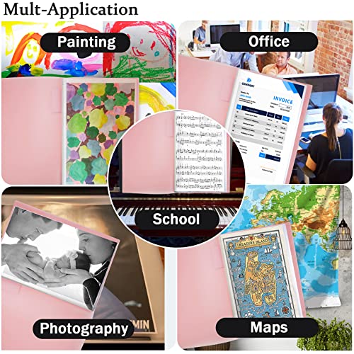 Qunrwe A3 Diamond Painting Storage Book,Pink 60 Pages Art Portfolios Case - color: Pink-60 Sleeves