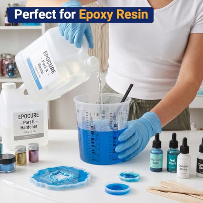 12 Pack 64oz 1900ml Clear Plastic Paint Mixing Cups with 12 Stir Sticks - Disposable Graduated Measuring Cups for Paint, Resin & Epoxy with ML Scale & 3-Column Ratios (1:1-7:1) for DIY Crafts - size: 64oz / 1900ml