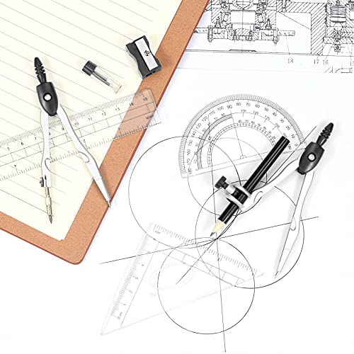 Vobou Math Geometry Sets 10 Pcs, Student Supplies Kit, for School (Black) - color: Black