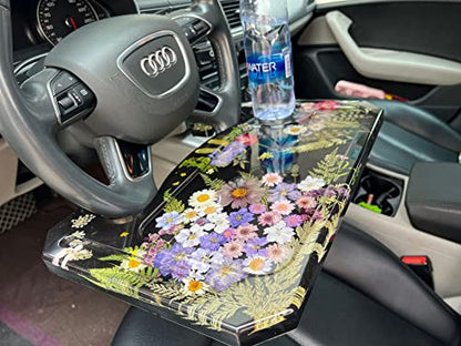 Steering Wheel Tray Resin Molds, DIY Resin Epoxy Casting Craft Car Table Mount Steering Wheel Tray Desk for Laptop & Food
