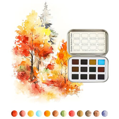 Grabie Set of 60 Color Pocket Watercolor Paint Set, 5 Theme Travel Palette - color: 60 Color 5 Theme